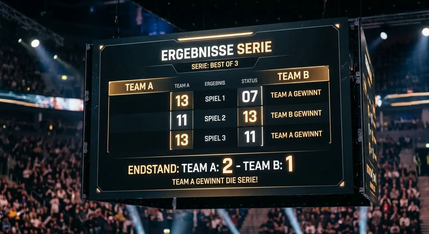 Serienanzeige mit einem genauen Map-Verhältnis als Wette auf das korrekte Serienergebnis