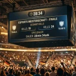 Statistische Darstellung von Kill-Zahlen und Spieldauer als Über-Unter-Linien bei League of Legends